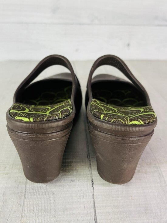 Crocs Women FRANCES Brown Slip On Wedge Closed Toe Mary Jane Comfort Shoes Sz 8 - Picture 6 of 16